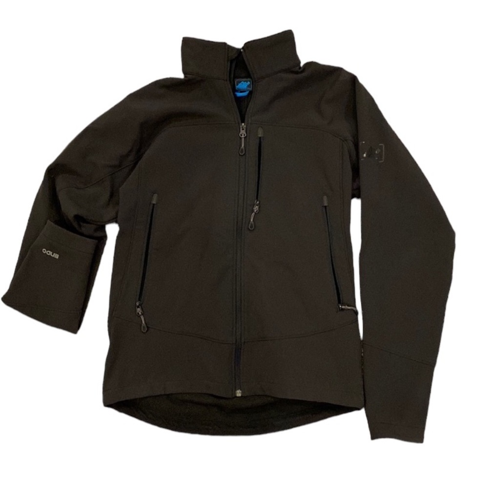 Mens Small Eastern Mountain Sports Jacket Black Fleece Lined